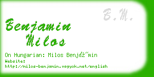 benjamin milos business card